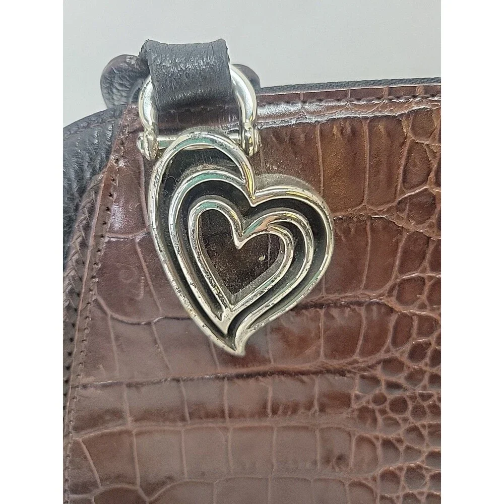 Brighton Shoulder Bag‎ Womens Brown Black Pewter Aligator Leather